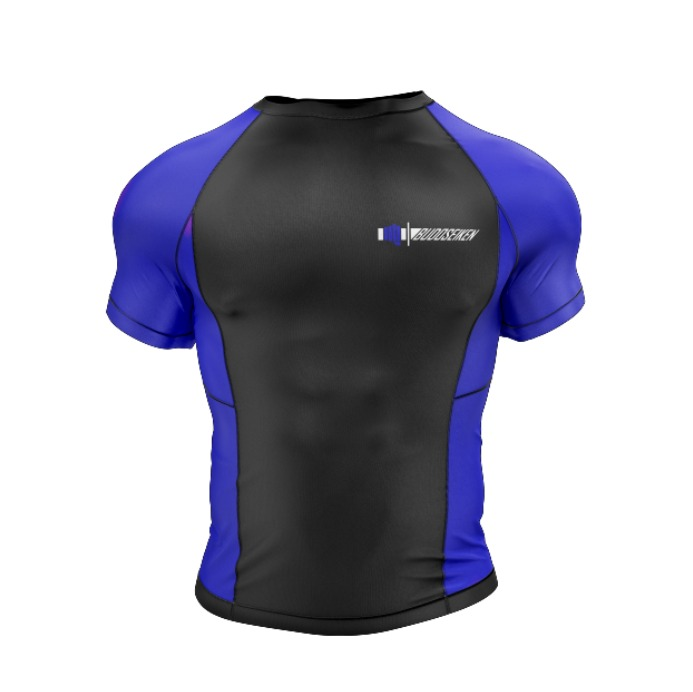 Ranked blue rashguard front