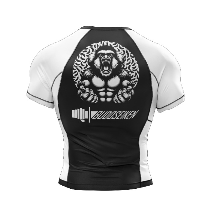 Ranked white rashguard back
